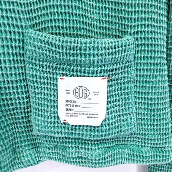 BDG Jersey Chore Waffle Jacket Size XS Oversized Cropped Boxy Button Front - Picture 8 of 13